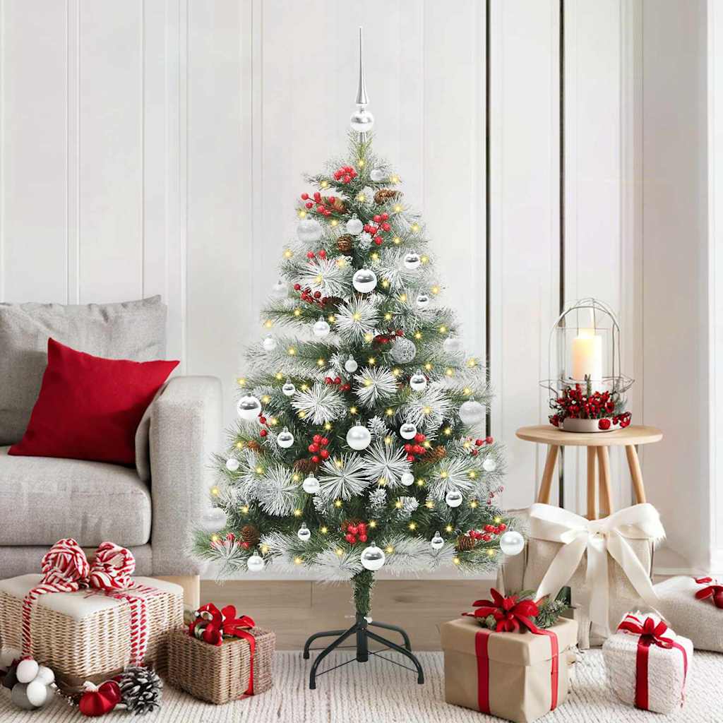 vidaXL Artificial Christmas Tree Green and white 150 cm - 45995