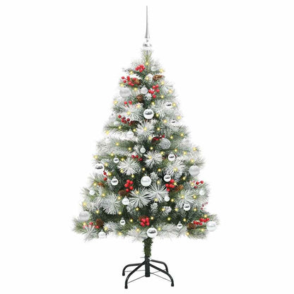 vidaXL Artificial Christmas Tree Green and white 150 cm - 45995