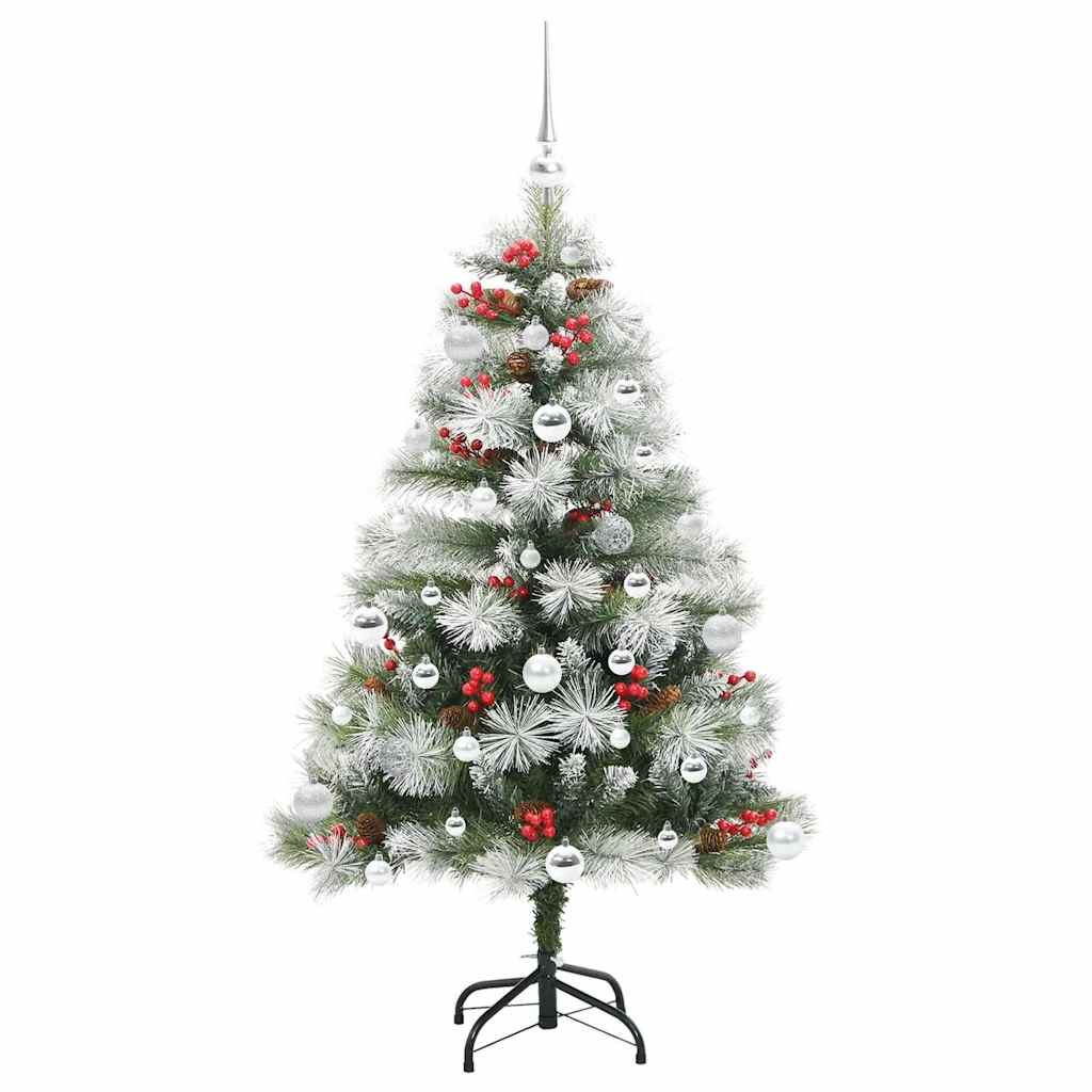 vidaXL Artificial Christmas Tree Green and white 150 cm - 45995