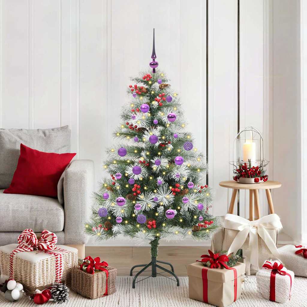 vidaXL Artificial Christmas Tree Green and white 150 cm - 46002