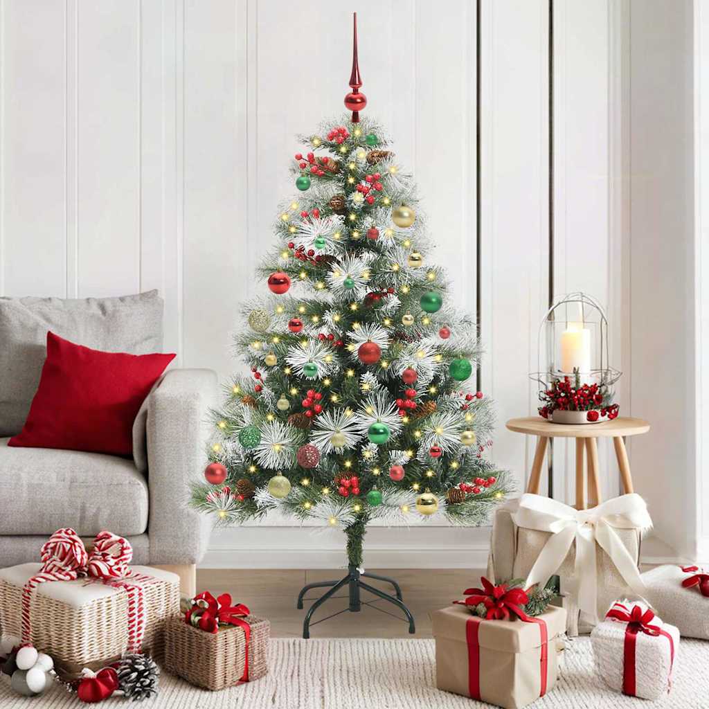 vidaXL Artificial Christmas Tree Green and white 150 cm - 46019