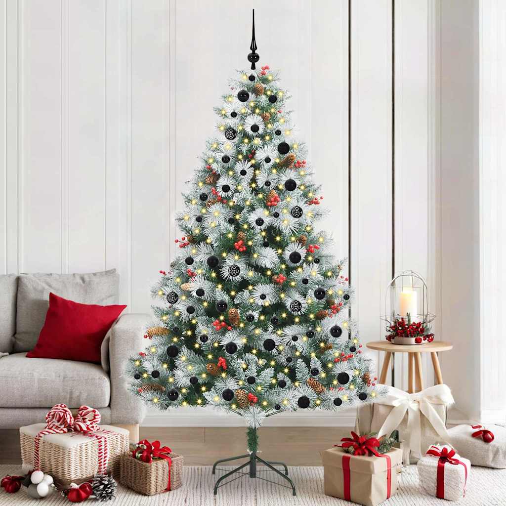 vidaXL Artificial Christmas Tree Green and white 210 cm