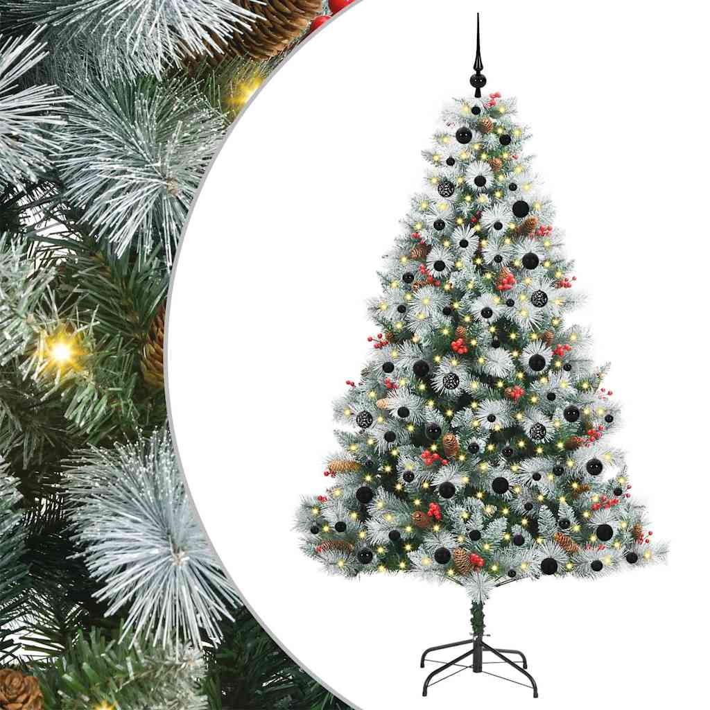 vidaXL Artificial Christmas Tree Green and white 210 cm