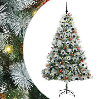 vidaXL Artificial Christmas Tree Green and white 210 cm