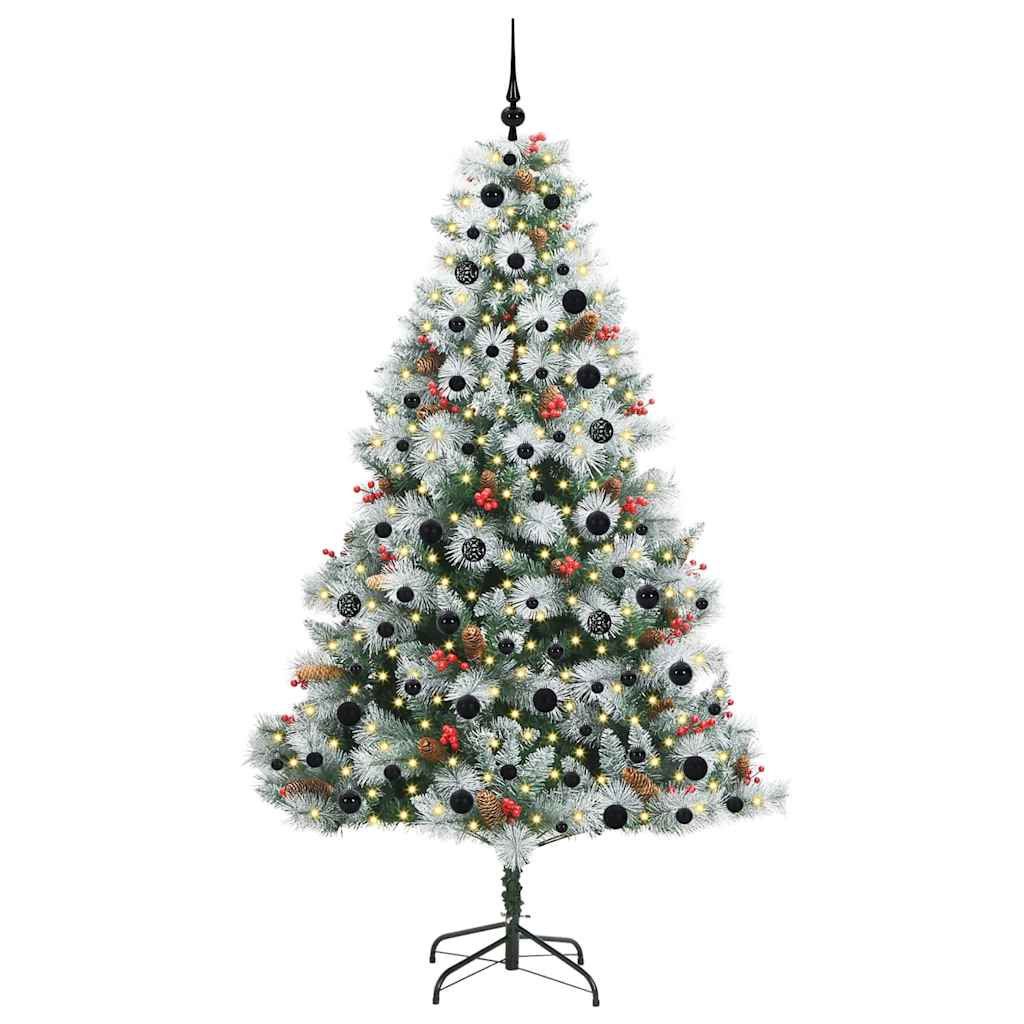 vidaXL Artificial Christmas Tree Green and white 210 cm