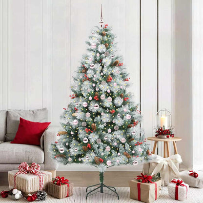 vidaXL Artificial Christmas Tree Green and white 210 cm - 46039