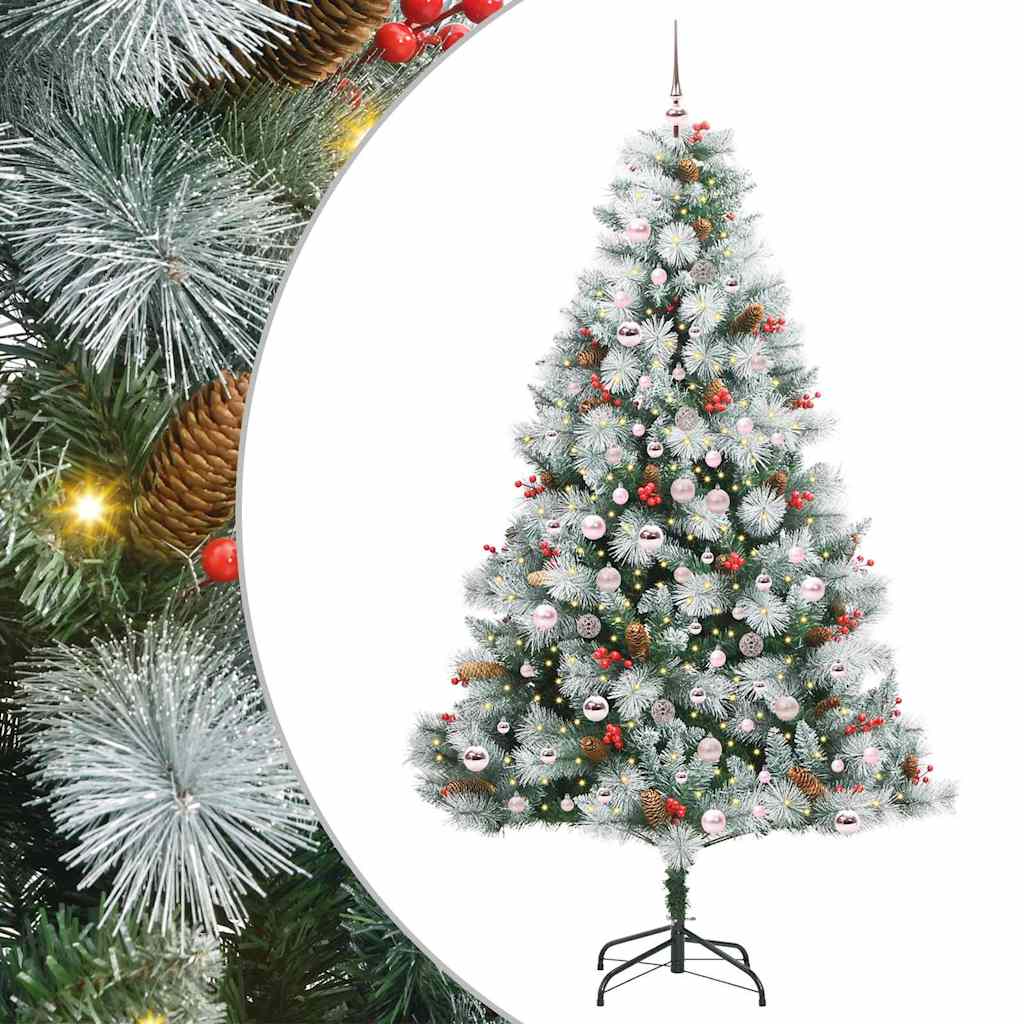 vidaXL Artificial Christmas Tree Green and white 210 cm - 46039