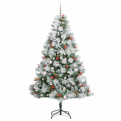 vidaXL Artificial Christmas Tree Green and white 210 cm - 46039