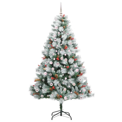 vidaXL Artificial Christmas Tree Green and white 210 cm - 46039