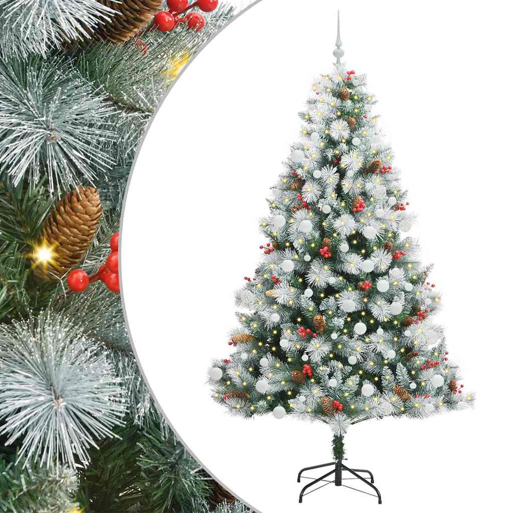 vidaXL Artificial Christmas Tree Green and white 210 cm - 46044