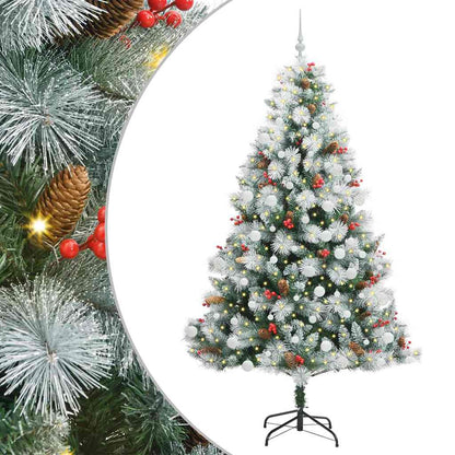 vidaXL Artificial Christmas Tree Green and white 210 cm - 46044