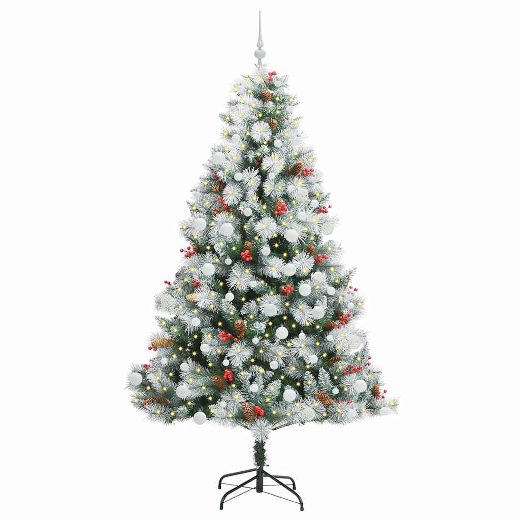 vidaXL Artificial Christmas Tree Green and white 210 cm - 46044