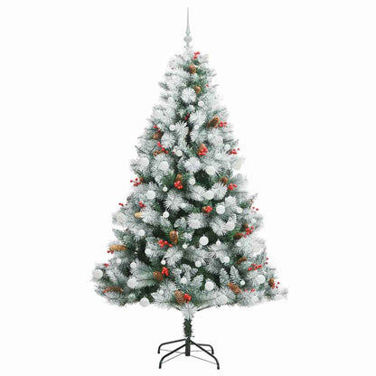 vidaXL Artificial Christmas Tree Green and white 210 cm - 46044