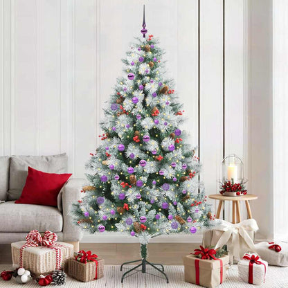 vidaXL Artificial Christmas Tree Green and white 210 cm - 46049