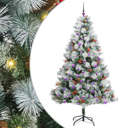vidaXL Artificial Christmas Tree Green and white 210 cm - 46049