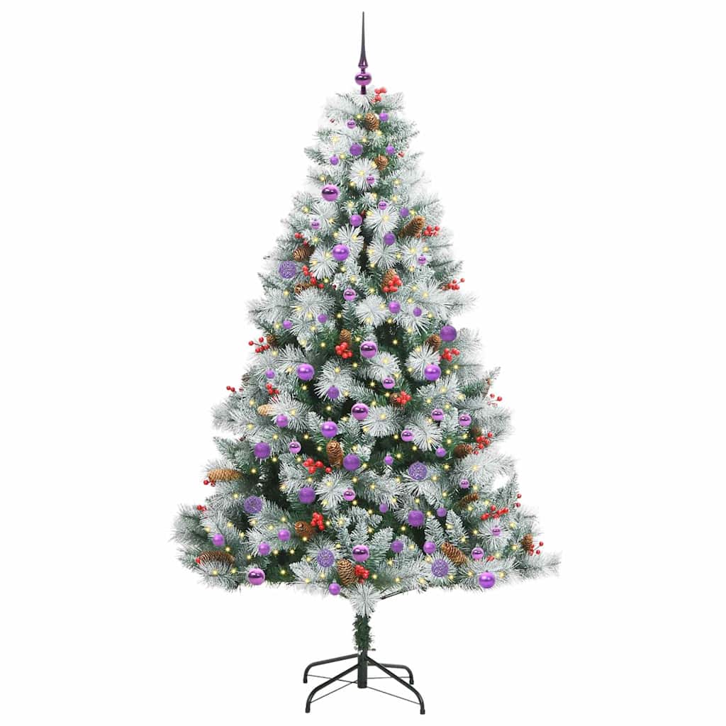 vidaXL Artificial Christmas Tree Green and white 210 cm - 46049