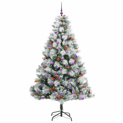 vidaXL Artificial Christmas Tree Green and white 210 cm - 46049