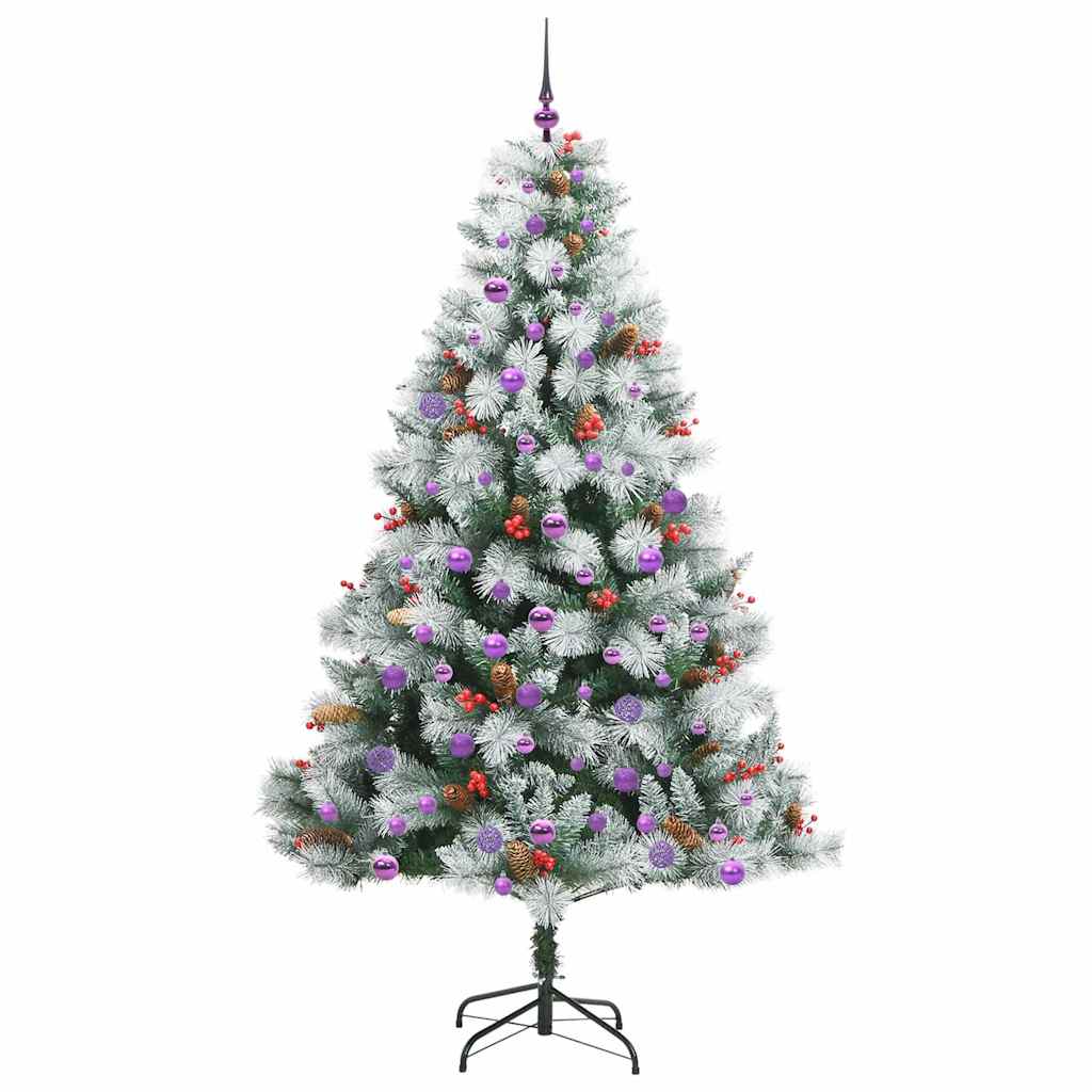vidaXL Artificial Christmas Tree Green and white 210 cm - 46049