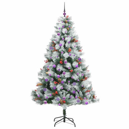 vidaXL Artificial Christmas Tree Green and white 210 cm - 46049