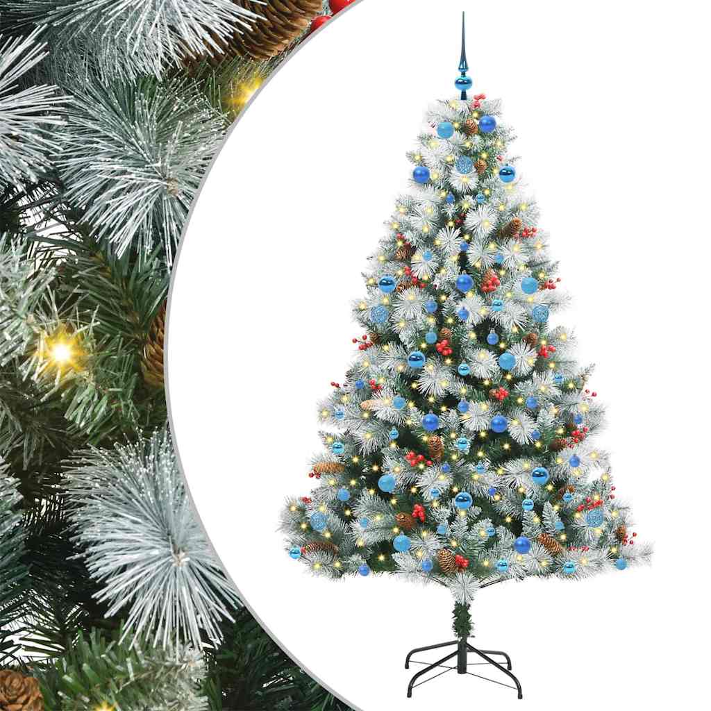 vidaXL Artificial Christmas Tree Green and white 210 cm - 46050