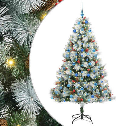 vidaXL Artificial Christmas Tree Green and white 210 cm - 46050