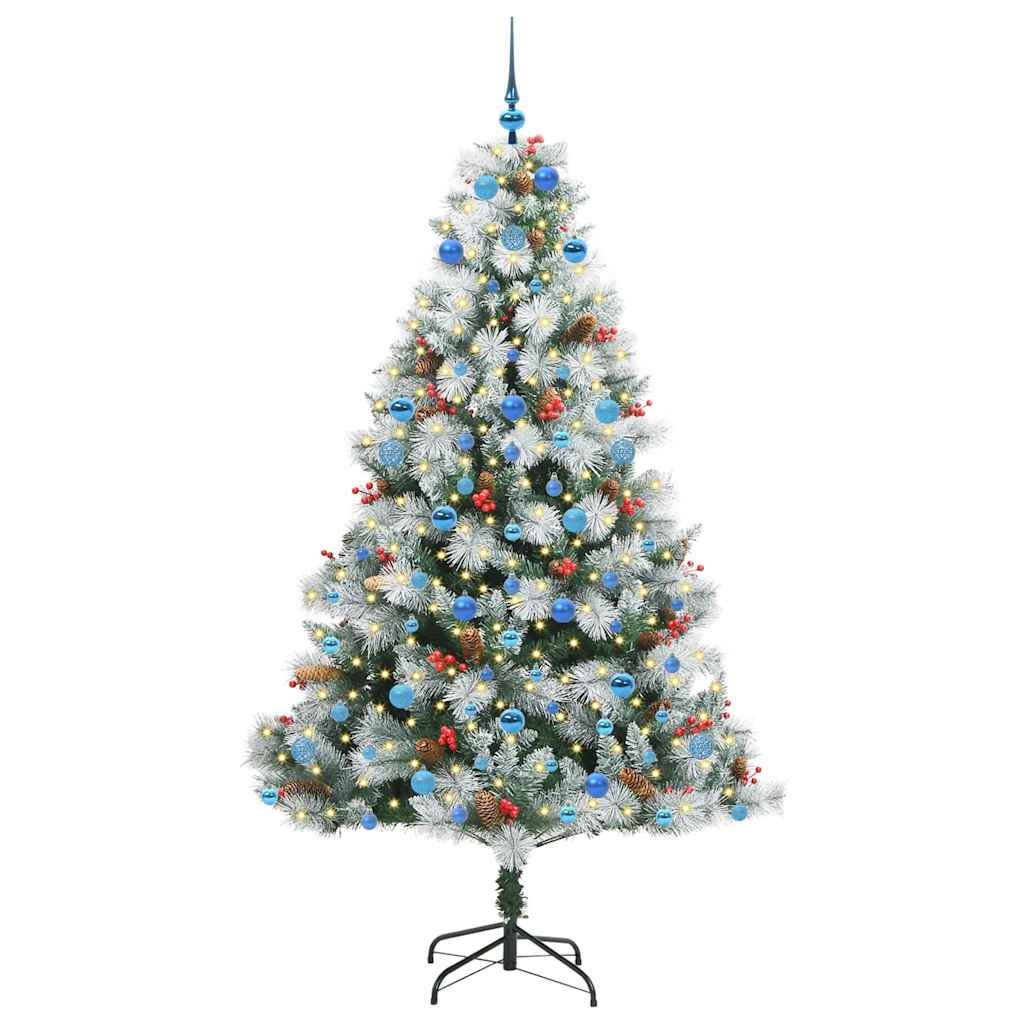 vidaXL Artificial Christmas Tree Green and white 210 cm - 46050
