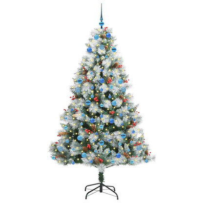 vidaXL Artificial Christmas Tree Green and white 210 cm - 46050
