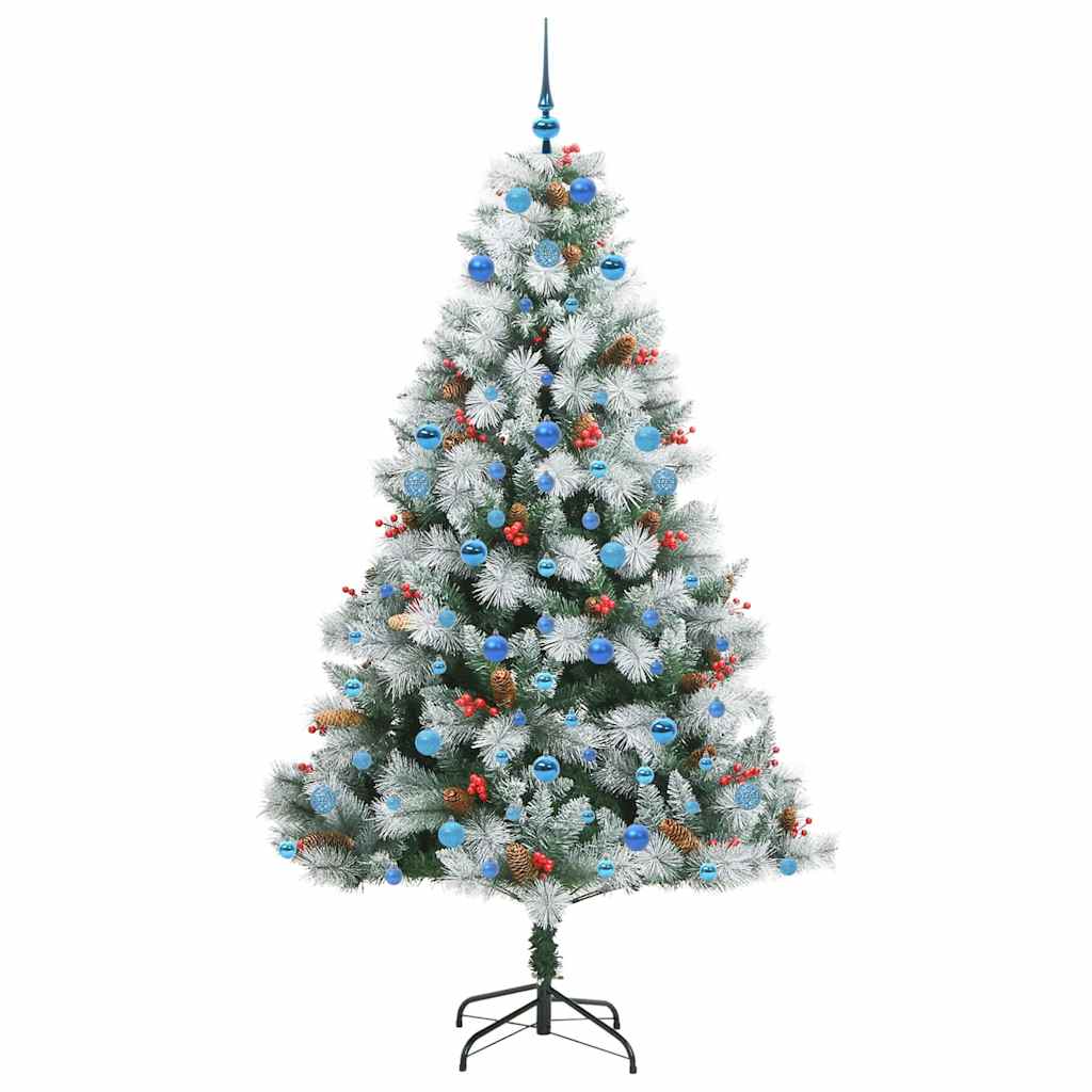 vidaXL Artificial Christmas Tree Green and white 210 cm - 46050