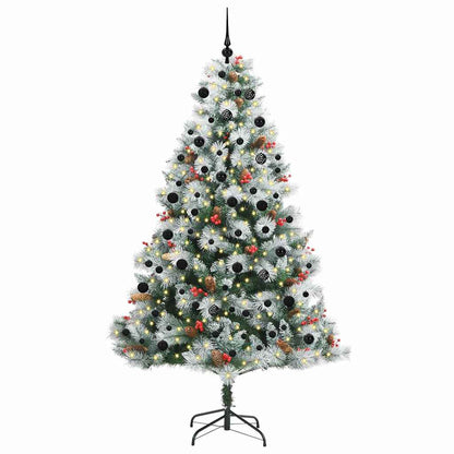 vidaXL Artificial Christmas Tree Green and white 240 cm
