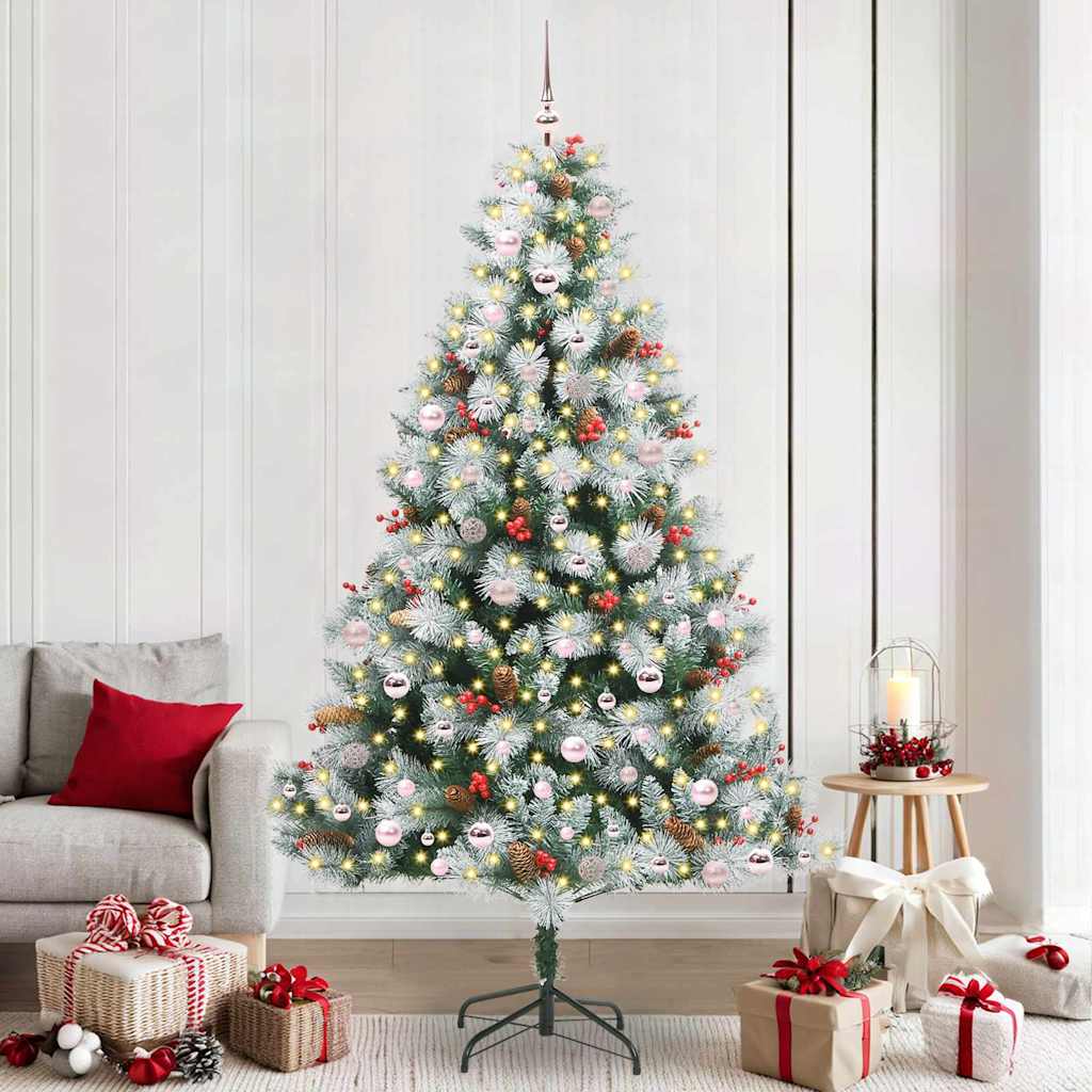 vidaXL Artificial Christmas Tree Green and white 240 cm - 46064