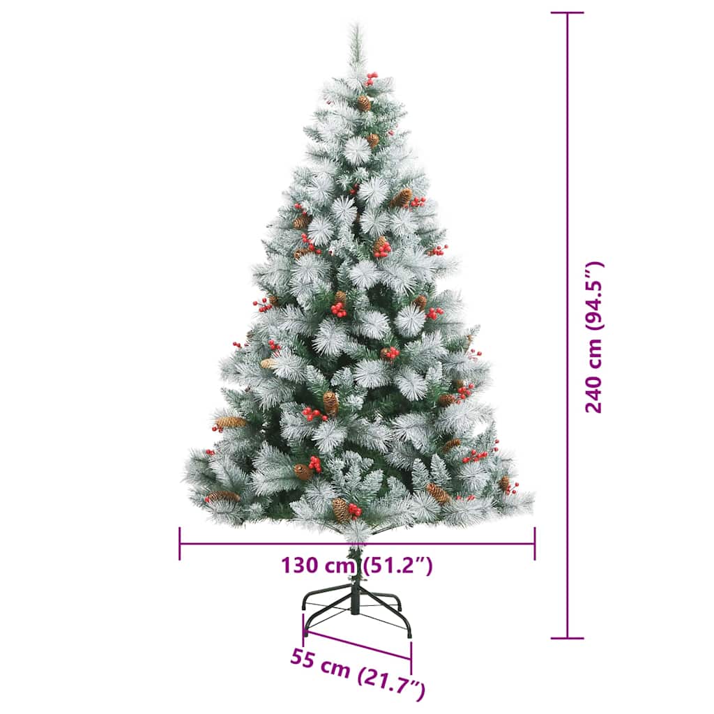 vidaXL Artificial Christmas Tree Green and white 240 cm - 46064