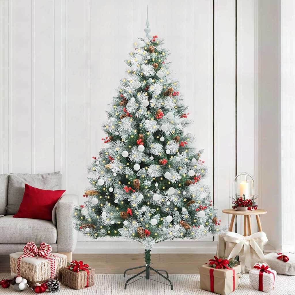 vidaXL Artificial Christmas Tree Green and white 240 cm - 46065