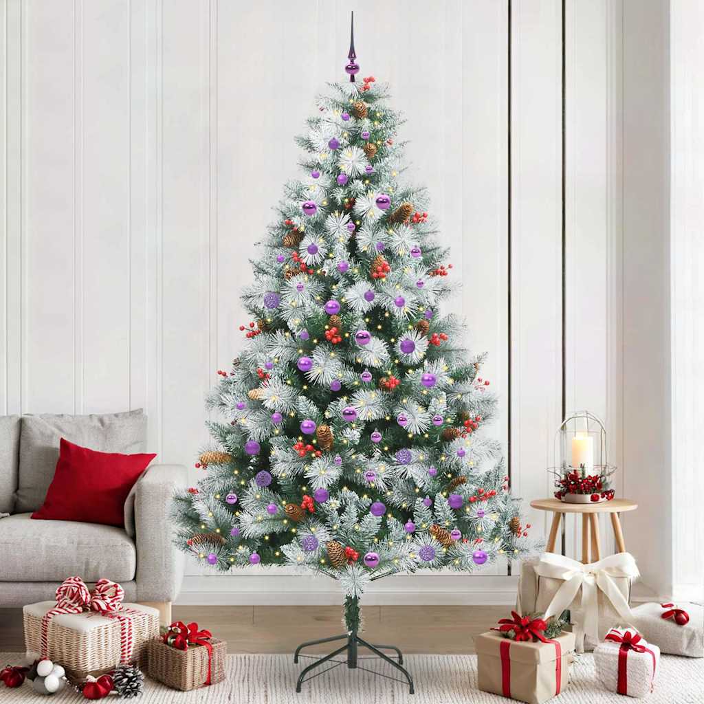 vidaXL Artificial Christmas Tree Green and white 240 cm - 46078