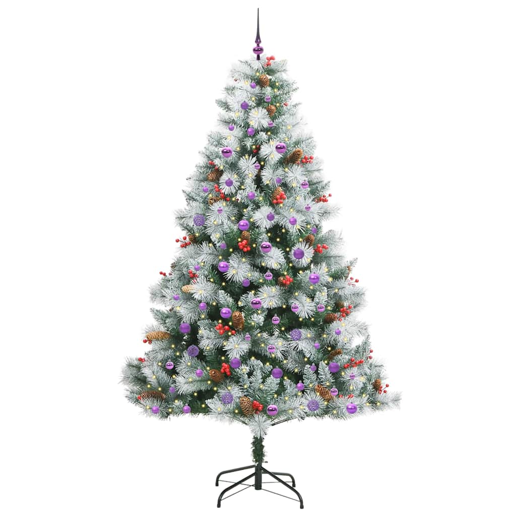 vidaXL Artificial Christmas Tree Green and white 240 cm - 46078