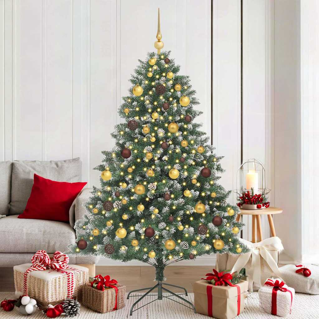 vidaXL Artificial Christmas Tree with 300 LEDs with Stand Green 180 cm - 46175