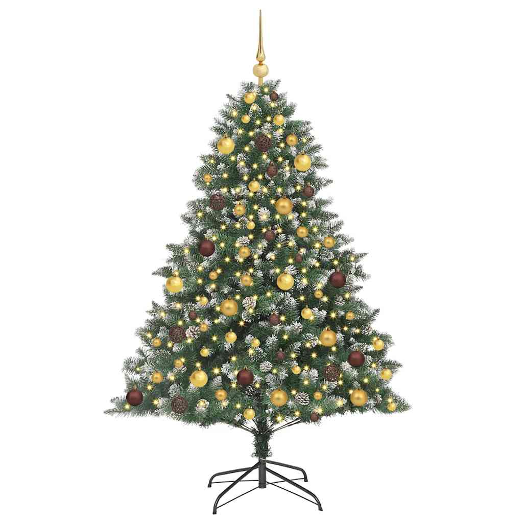 vidaXL Artificial Christmas Tree with 300 LEDs with Stand Green 180 cm - 46175