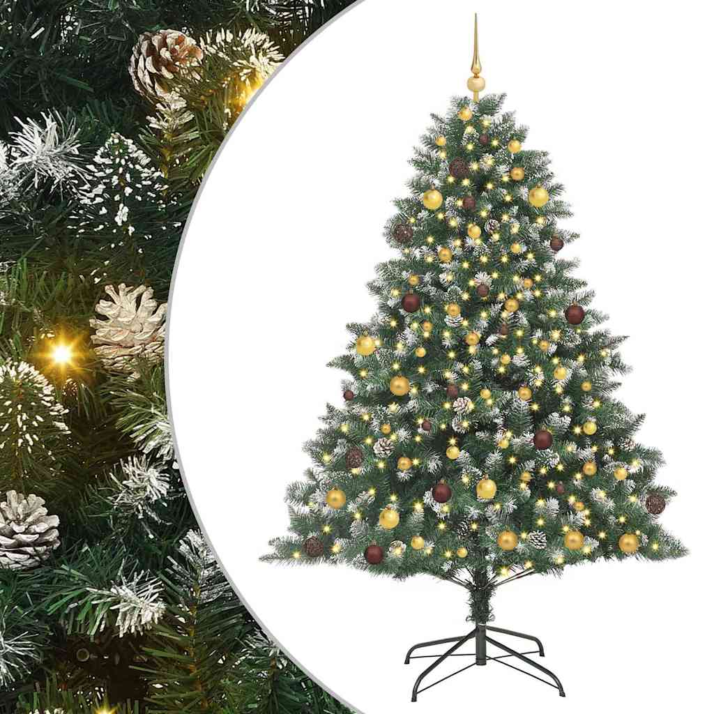 vidaXL Artificial Christmas Tree with 300 LEDs with Stand Green 210 cm - 46195