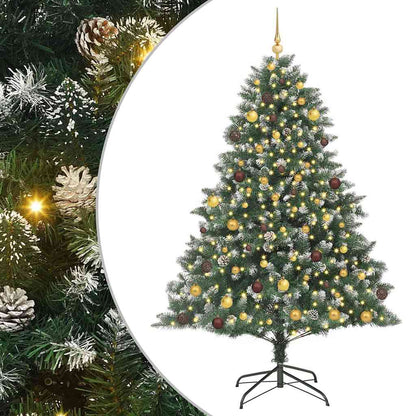 vidaXL Artificial Christmas Tree with 300 LEDs with Stand Green 210 cm - 46195