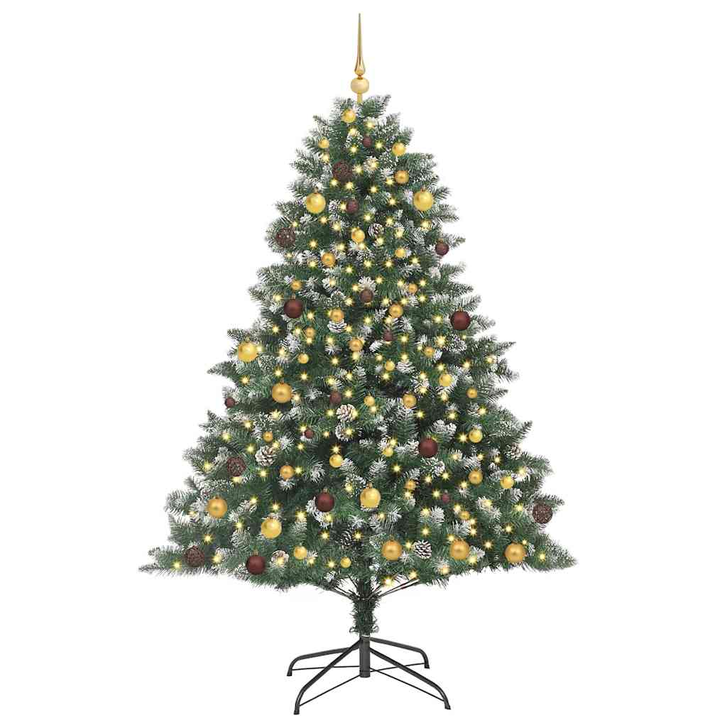 vidaXL Artificial Christmas Tree with 300 LEDs with Stand Green 210 cm - 46195
