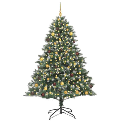 vidaXL Artificial Christmas Tree with 300 LEDs with Stand Green 210 cm - 46195