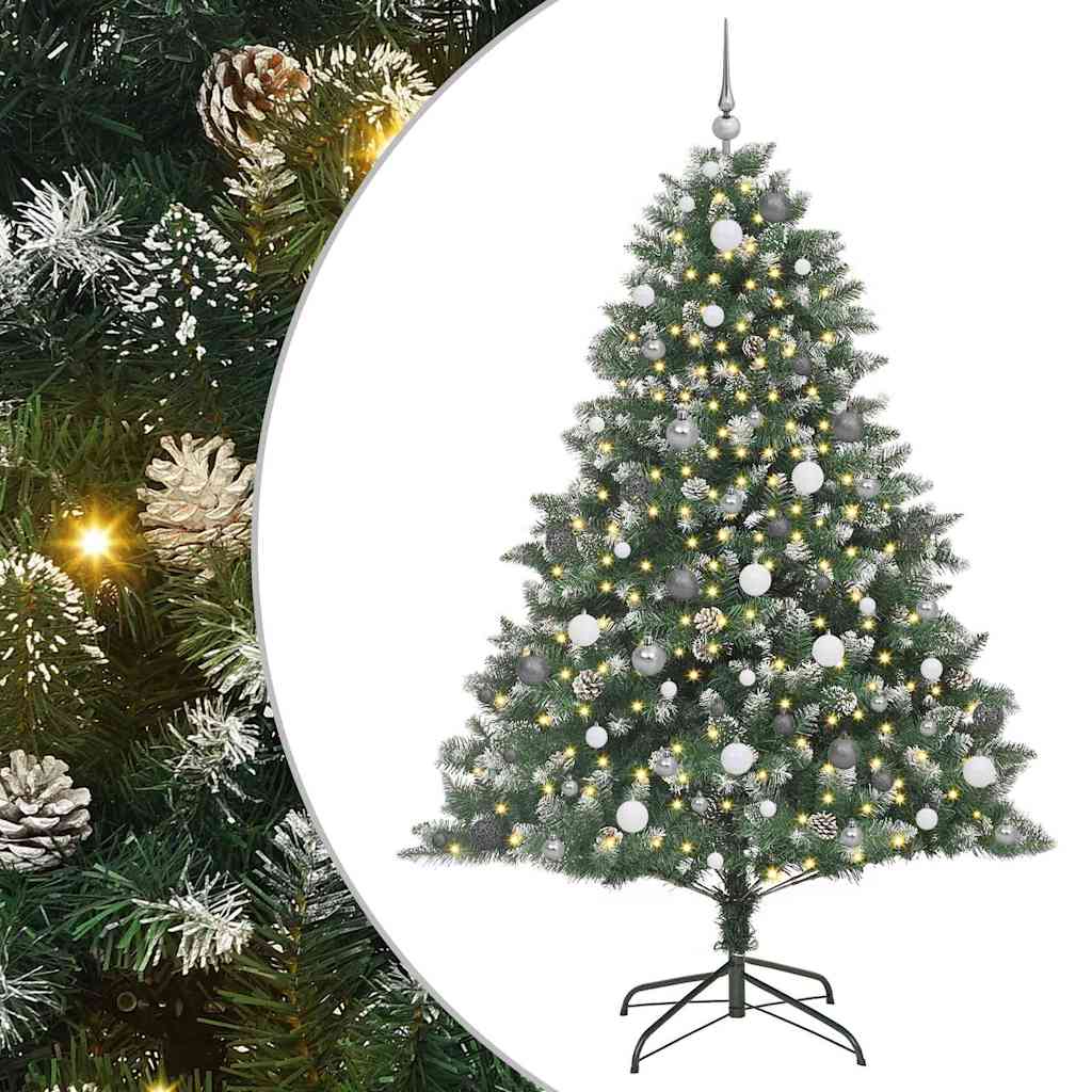 vidaXL Artificial Christmas Tree with 300 LEDs with Stand Green 210 cm - 46208