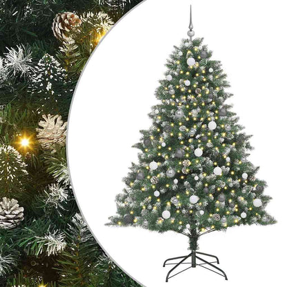 vidaXL Artificial Christmas Tree with 300 LEDs with Stand Green 210 cm - 46208