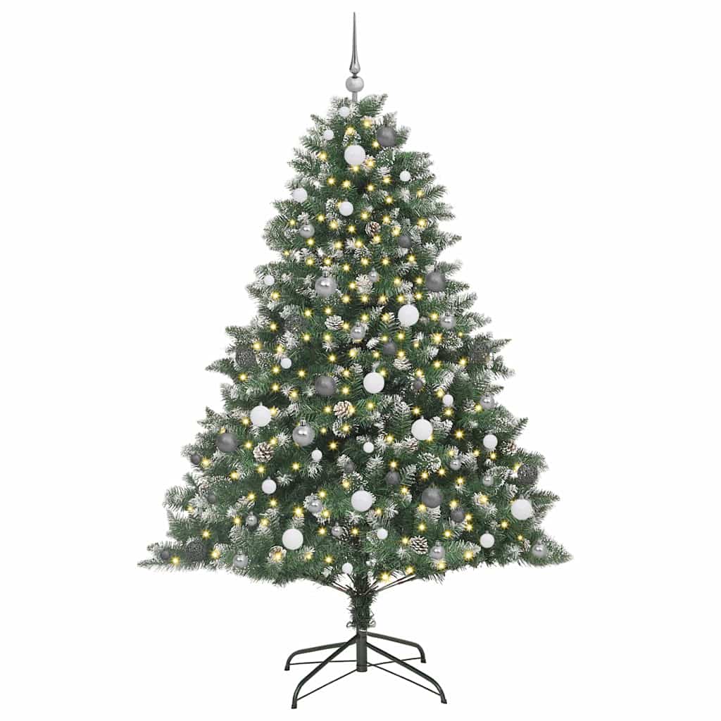vidaXL Artificial Christmas Tree with 300 LEDs with Stand Green 210 cm - 46208