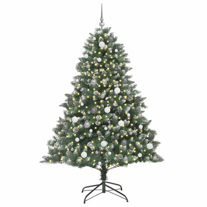 vidaXL Artificial Christmas Tree with 300 LEDs with Stand Green 210 cm - 46208