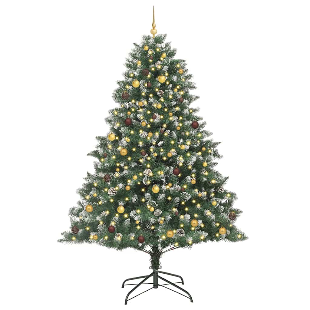 vidaXL Artificial Christmas Tree with 300 LEDs with Stand Green 240 cm - 46229