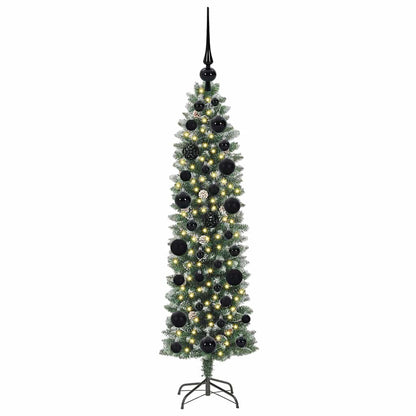 vidaXL Artificial Slim Christmas Tree Green and White 120 cm - 46306
