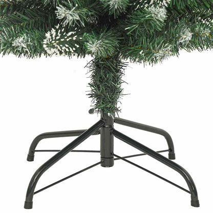 vidaXL Artificial Slim Christmas Tree Green and White 240 cm - 46515