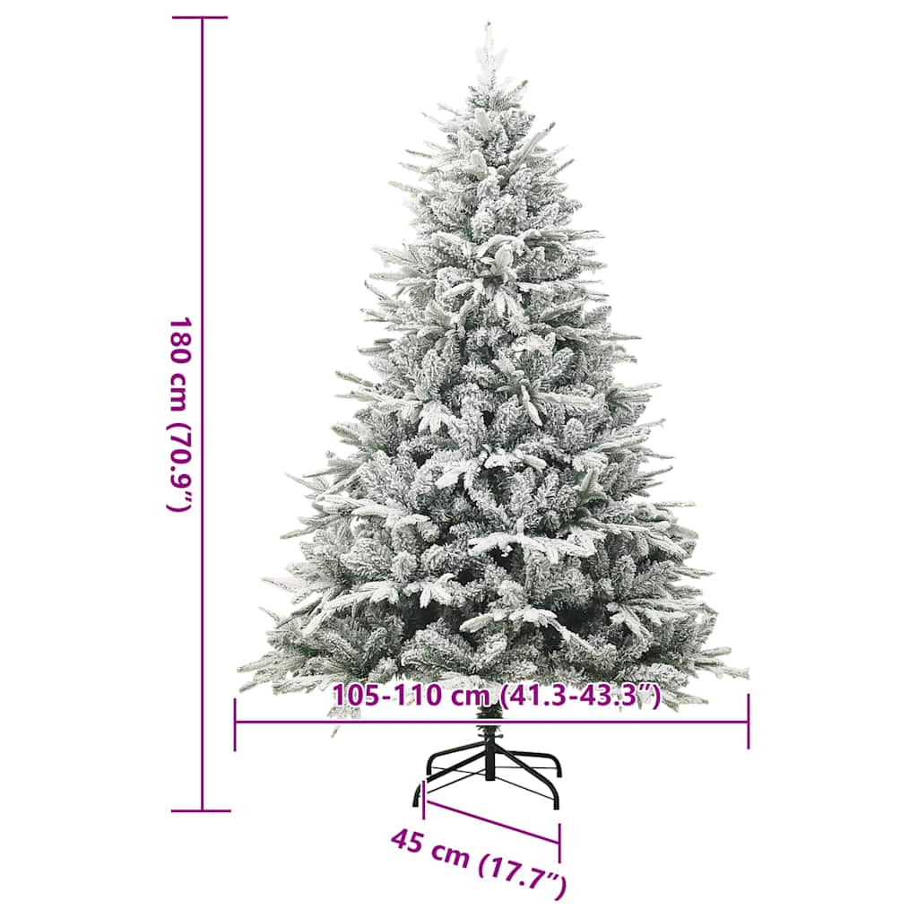 vidaXL Artificial Pre-lit Christmas Tree Green 180 cm PVC and PE