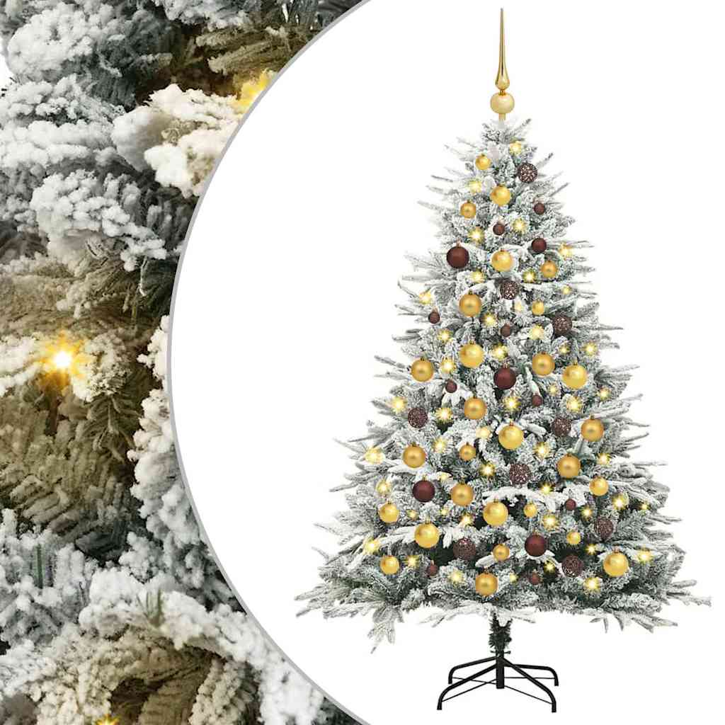 vidaXL Artificial Pre-lit Christmas Tree with Ball Set Green 180 cm - 46539