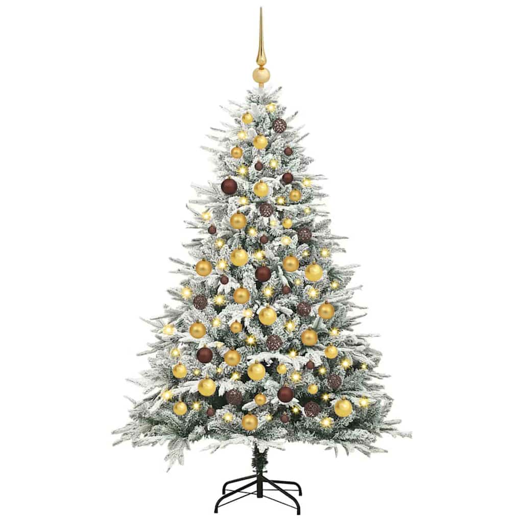 vidaXL Artificial Pre-lit Christmas Tree with Ball Set Green 180 cm - 46539